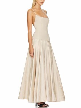 L’Academie Laure Maxi Dress in Beige
